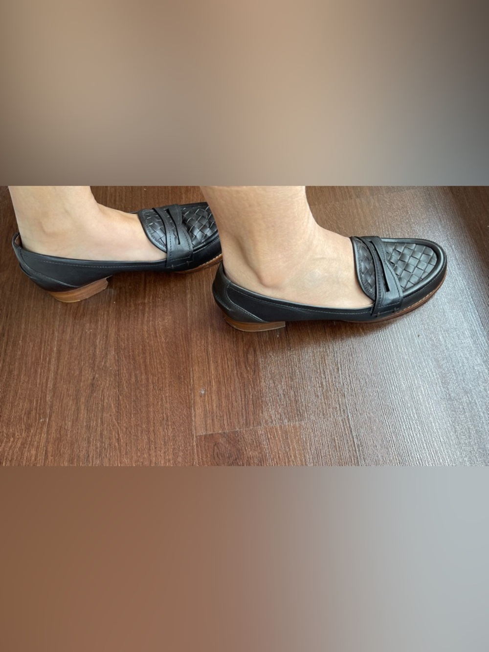 Bottega Veneta Minimalist Black Woven Leather Loafers